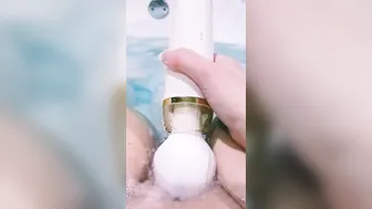 Having Fun with my sex toys inside jacuzzi Slippery when leaking 