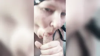 meeting stranger for the 2nd inside the parking lot and swallowed all his cum