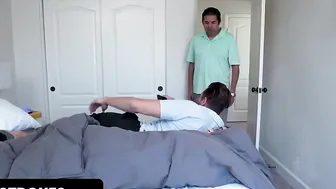 Family Grind - Big Boobed Step Sister Makes Stepbro Keep His Mouth Shut By Stuffing Hers With His Penis