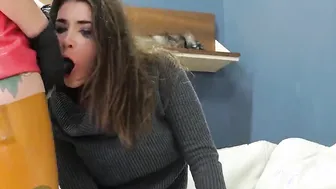 Anal sub teenie dominated by penis and strap-on