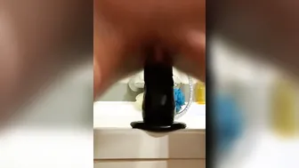 Fiance training for big black dick with gigantic vibrator till she cum