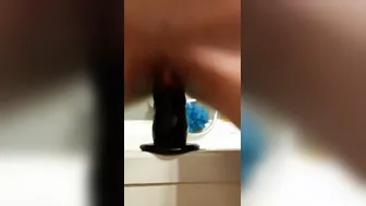 Fiance training for big black dick with gigantic vibrator till she cum