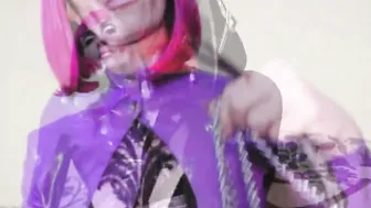 Purple Dominatrix Eva Rubber Bondage Cougar Kink FETISH Solo goddess