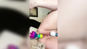 Vibrator up the booty 1st time
