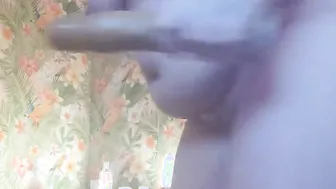 Play with lace panty for french fan and then send it to him
