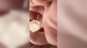 Goddess MILF toes having fun with clear quartz crystal