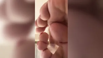Goddess MILF toes having fun with clear quartz crystal
