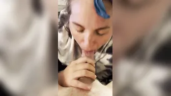 Virgin step sis offer her first deep throat. Filled her mouth