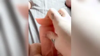 Fucking my huge sex toy and using my clitoris sucker