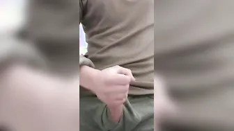 Finnish soldier jerks off into the army Gigantic cummed