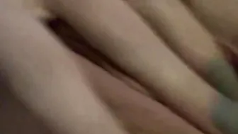 Natural amateur ex-wife having fun solo. While husband watches