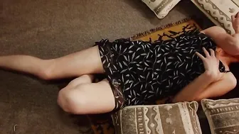 Hot sexy Banhina fingered her sweet bushy twat and moans