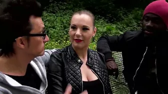 Anal Gang Bang on the street of Hamburg with Kira