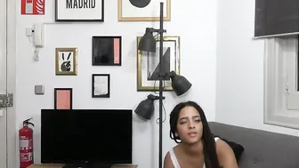 18 dark hair Lilian falls for a HUGE PENIS despite having