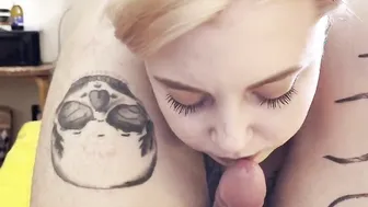hard private head on camera a lot of saliva