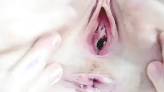 throbbing booty and opens her cunt