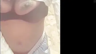 Public walk with Samantha Johnssons having fun and Making Out her Breasts