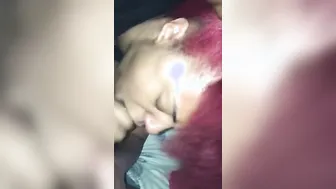 Beauty cougar next door sneaks over to gives sloppy head