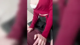 Korean ex-wife ride inside Plaid Tennis Skirt Jizzed
