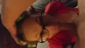 Hot Sports geek sucking off fat dick for fun.