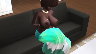 Babe black with milf body finger fucked herself inside The Sims