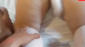 Curious nymphet Stepsister Ana plug tail white socks toejob huge booty wiggling twat licking and banged