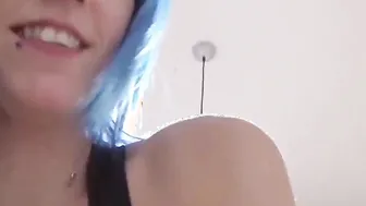 Nice nailed Our friend Victor Bloom fucking at home with his blue-haired friend
