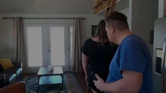 Housewife tips the handyman.