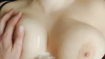 Big jizzed on huge natural titties