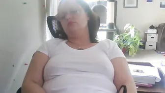 Goddess Secretary inside Tight White Shirt Unwinding After Work.
