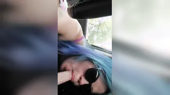 Road bj and drink on the way to a party