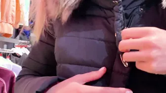 OUTSIDE SEX INSIDE THE FITTING ROOM. RISKY SEX INTO THE FITTING ROOM. Store security camera recorded our sex