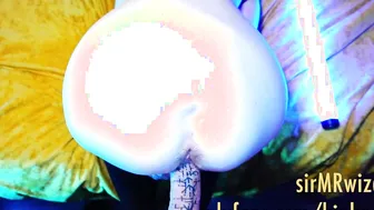 Mr. Wizard tells her to cum on his inked wand