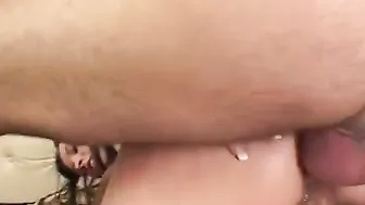 Inked beauty loves taking both dicks at the same time