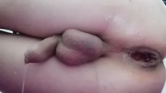 Fucking My Butt Peeing shower gigantic 30cm zucchini deep plowed pussyass