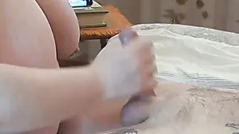 a GF of giving a man satisfaction with her hands