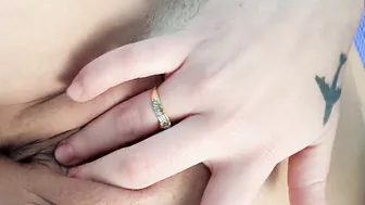 Bored step daddy works to much truckers ex-wife having fun with her snatch  Outside gets caught 