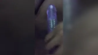 Max load sprayed all over her face and mouth after booty to cunt and sex toy play while I banged her
