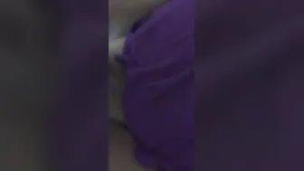 Max load sprayed all over her face and mouth after booty to cunt and sex toy play while I banged her