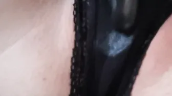 Inside dripping underwear masturbation with glove till orgasm