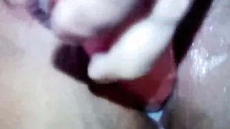 Creamy self fucking tight vagina