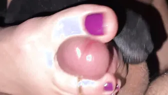 Sweaty sockjob