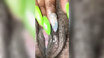 Dark Hair African Green nail St Patrick’s Day Tease