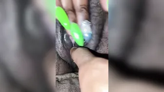 Dark Hair African Green nail St Patrick’s Day Tease