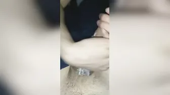 Released from my first full day locked into chastity cage. She put my 7 inch dick into a tiny cage.