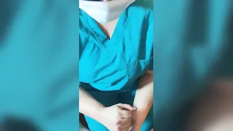 REAL sperm bank nurse into Miami helps her patients cum. Tells him hurry up I have other patients