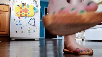 Fem Dom Bread Food Crush Bondage Giantess Food Stomp Bondage for Toes Sub Order