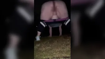 Pee outdoors bent over I dripping me leggings sloppy women 