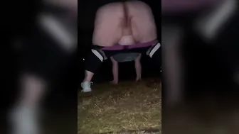 Pee outdoors bent over I dripping me leggings sloppy women 