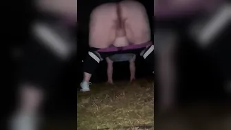 Pee outdoors bent over I dripping me leggings sloppy women 